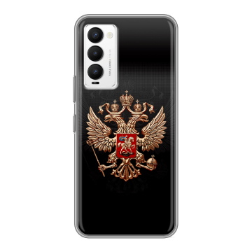 Силиконовый противоударный чехол на Tecno Camon 18 с принтом Герб России Силиконовый противоударный чехол на Tecno Camon 18 с принтом Герб России