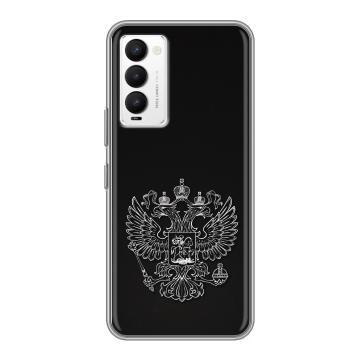 Силиконовый противоударный чехол на Tecno Camon 18 с принтом Герб России