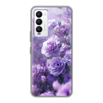 Силиконовый противоударный чехол на Tecno Camon 18 с принтом Розы цветы Силиконовый противоударный чехол на Tecno Camon 18 с принтом Розы цветы