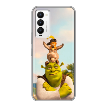 Силиконовый противоударный чехол на Tecno Camon 18 с принтом Шрек Shrek Силиконовый противоударный чехол на Tecno Camon 18 с принтом Шрек Shrek