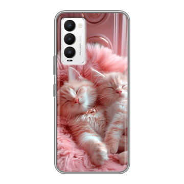 Силиконовый противоударный чехол на Tecno Camon 18 с принтом котята котики Силиконовый противоударный чехол на Tecno Camon 18 с принтом котята котики
