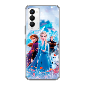 Силиконовый противоударный чехол на Tecno Camon 18 с принтом Холодное сердце Frozen Силиконовый противоударный чехол на Tecno Camon 18 с принтом Холодное сердце Frozen