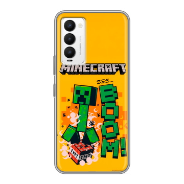 Силиконовый противоударный чехол на Tecno Camon 18 с принтом Майнкрафт Minecraft