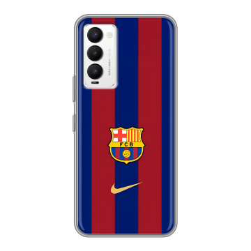 Силиконовый противоударный чехол на Tecno Camon 18 с принтом Барселона Barcelona