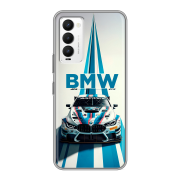 Силиконовый противоударный чехол на Tecno Camon 18 с принтом БМВ BMW