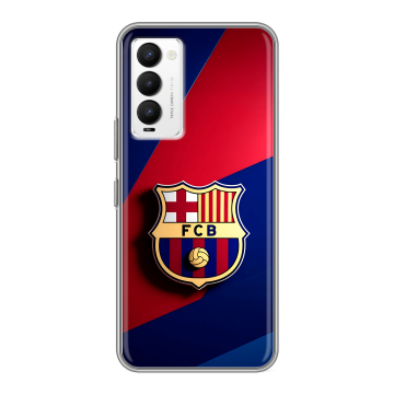 Силиконовый противоударный чехол на Tecno Camon 18 с принтом Барселона Barcelona