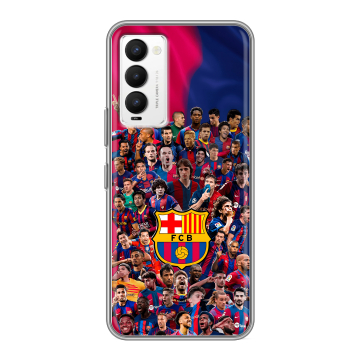 Силиконовый противоударный чехол на Tecno Camon 18 с принтом Барселона Barcelona