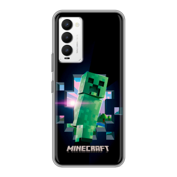 Силиконовый противоударный чехол на Tecno Camon 18 с принтом Майнкрафт Minecraft
