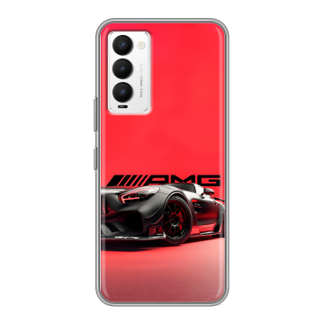 Силиконовый противоударный чехол на Tecno Camon 18 с принтом Мерседес Mercedes AMG Силиконовый противоударный чехол на Tecno Camon 18 с принтом Мерседес Mercedes AMG