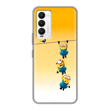 Силиконовый противоударный чехол на Tecno Camon 18 с принтом Миньоны