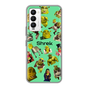 Силиконовый противоударный чехол на Tecno Camon 18 с принтом Шрек Shrek Силиконовый противоударный чехол на Tecno Camon 18 с принтом Шрек Shrek