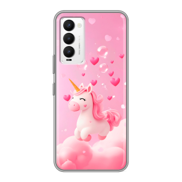 Силиконовый противоударный чехол на Tecno Camon 18 с принтом Единорог Силиконовый противоударный чехол на Tecno Camon 18 с принтом Единорог