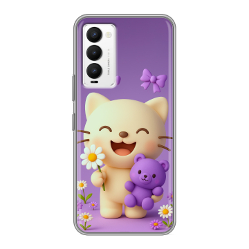 Силиконовый противоударный чехол на Tecno Camon 18 с принтом для девочек