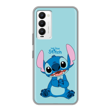 Силиконовый противоударный чехол на Tecno Camon 18 с принтом Лило и Стич