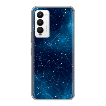Силиконовый противоударный чехол на Tecno Camon 18 с принтом Космос звезды Силиконовый противоударный чехол на Tecno Camon 18 с принтом Космос звезды