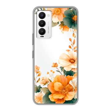 Силиконовый противоударный чехол на Tecno Camon 18 с принтом Цветы принт Силиконовый противоударный чехол на Tecno Camon 18 с принтом Цветы принт