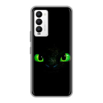 Силиконовый противоударный чехол на Tecno Camon 18 с принтом Как приручить дракона Силиконовый противоударный чехол на Tecno Camon 18 с принтом Как приручить дракона