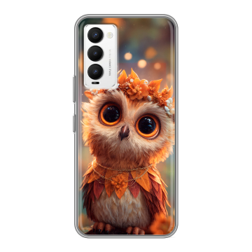 Силиконовый противоударный чехол на Tecno Camon 18 с принтом Милая сова Силиконовый противоударный чехол на Tecno Camon 18 с принтом Милая сова