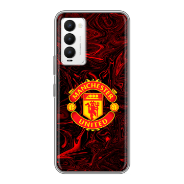 Силиконовый противоударный чехол на Tecno Camon 18 с принтом Manchester United Силиконовый противоударный чехол на Tecno Camon 18 с принтом Manchester United