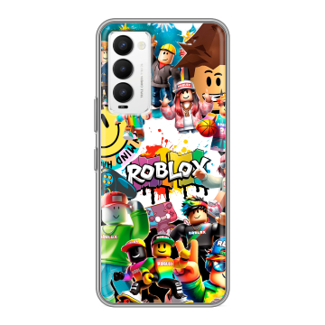 Силиконовый противоударный чехол на Tecno Camon 18 с принтом Roblox Роблокс Силиконовый противоударный чехол на Tecno Camon 18 с принтом Roblox Роблокс