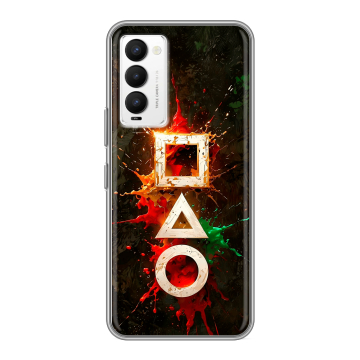 Силиконовый противоударный чехол на Tecno Camon 18 с принтом Squid Game Игра кальмара