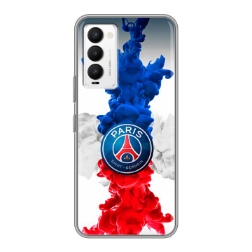 Силиконовый противоударный чехол на Tecno Camon 18 с принтом PSG ПСЖ Силиконовый противоударный чехол на Tecno Camon 18 с принтом PSG ПСЖ
