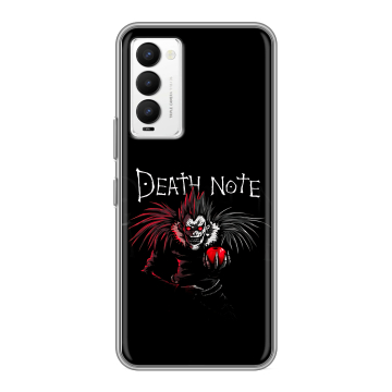 Силиконовый противоударный чехол на Tecno Camon 18 с принтом Death note Тетрадь смерти