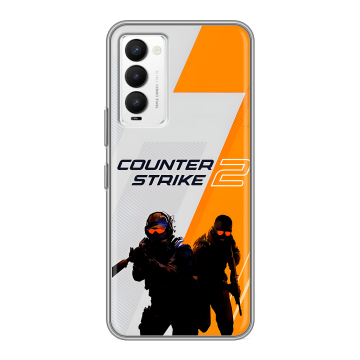 Силиконовый противоударный чехол на Tecno Camon 18 с принтом Counter Strike