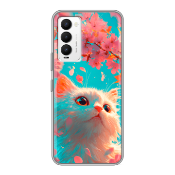 Силиконовый противоударный чехол на Tecno Camon 18 с принтом Красивый кот Силиконовый противоударный чехол на Tecno Camon 18 с принтом Красивый кот