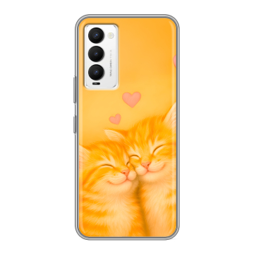 Силиконовый противоударный чехол на Tecno Camon 18 с принтом Милые котята