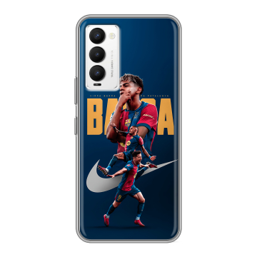 Силиконовый противоударный чехол на Tecno Camon 18 с принтом Барселона Barca Yamal Силиконовый противоударный чехол на Tecno Camon 18 с принтом Барселона Barca Yamal