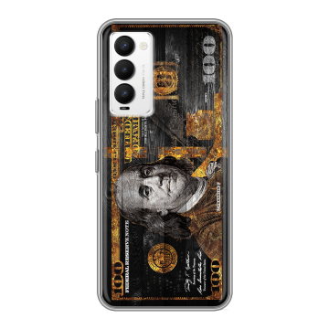 Силиконовый противоударный чехол на Tecno Camon 18 с принтом Доллар деньги