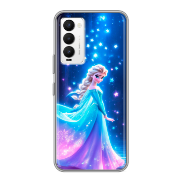 Силиконовый противоударный чехол на Tecno Camon 18 с принтом Холодное сердце Frozen Силиконовый противоударный чехол на Tecno Camon 18 с принтом Холодное сердце Frozen