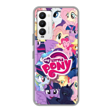 Силиконовый противоударный чехол на Tecno Camon 18 с принтом My little pony Дружба чудо Силиконовый противоударный чехол на Tecno Camon 18 с принтом My little pony Дружба чудо