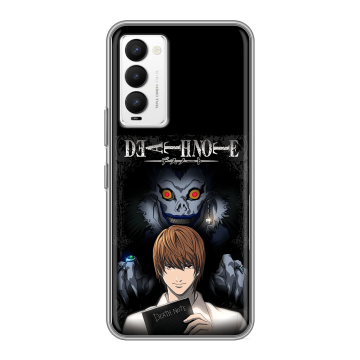 Силиконовый противоударный чехол на Tecno Camon 18 с принтом Death note Тетрадь смерти Силиконовый противоударный чехол на Tecno Camon 18 с принтом Death note Тетрадь смерти