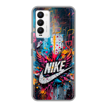 Силиконовый противоударный чехол на Tecno Camon 18 с принтом Nike Найк