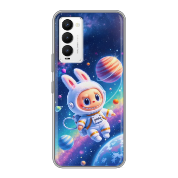 Силиконовый противоударный чехол на Tecno Camon 18 с принтом Labubu Лабубу