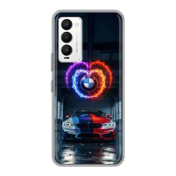 Силиконовый противоударный чехол на Tecno Camon 18 с принтом BMW БМВ