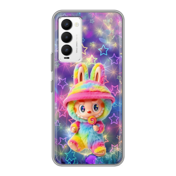 Силиконовый противоударный чехол на Tecno Camon 18 с принтом Labubu Лабубу Силиконовый противоударный чехол на Tecno Camon 18 с принтом Labubu Лабубу