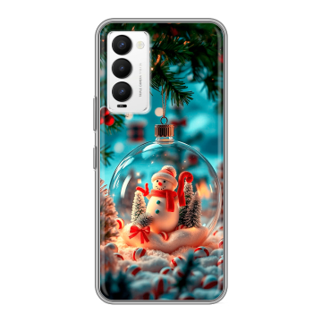 Силиконовый противоударный чехол на Tecno Camon 18 с принтом Новый год Силиконовый противоударный чехол на Tecno Camon 18 с принтом Новый год