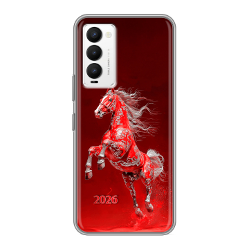 Силиконовый противоударный чехол на Tecno Camon 18 с принтом Новый год Силиконовый противоударный чехол на Tecno Camon 18 с принтом Новый год