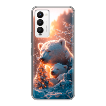 Силиконовый противоударный чехол на Tecno Camon 18 с принтом Новый год Силиконовый противоударный чехол на Tecno Camon 18 с принтом Новый год