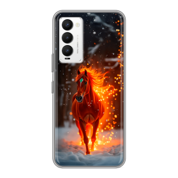 Силиконовый противоударный чехол на Tecno Camon 18 с принтом Новый год Силиконовый противоударный чехол на Tecno Camon 18 с принтом Новый год