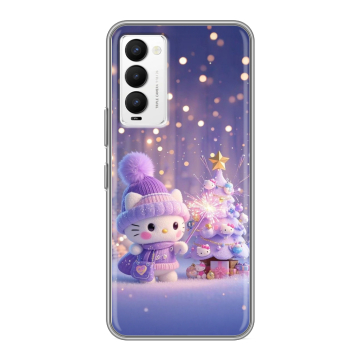 Силиконовый противоударный чехол на Tecno Camon 18 с принтом Новый год Силиконовый противоударный чехол на Tecno Camon 18 с принтом Новый год