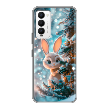 Силиконовый противоударный чехол на Tecno Camon 18 с принтом Новый год Силиконовый противоударный чехол на Tecno Camon 18 с принтом Новый год