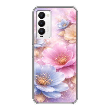 Силиконовый противоударный чехол на Tecno Camon 18 с принтом женский