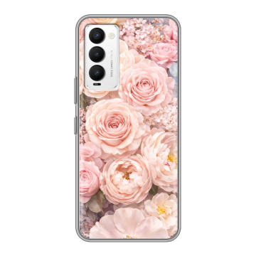 Силиконовый противоударный чехол на Tecno Camon 18 с принтом женский