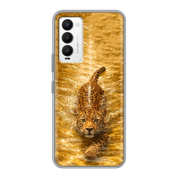 Силиконовый противоударный чехол на Tecno Camon 18 с принтом женский