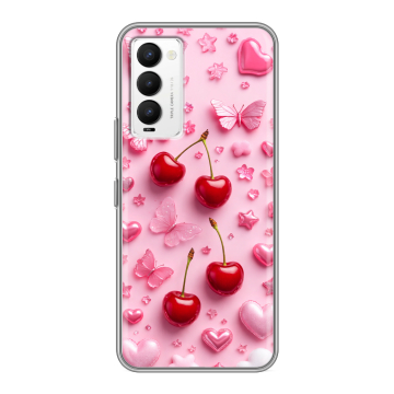 Силиконовый противоударный чехол на Tecno Camon 18 с принтом для девочек