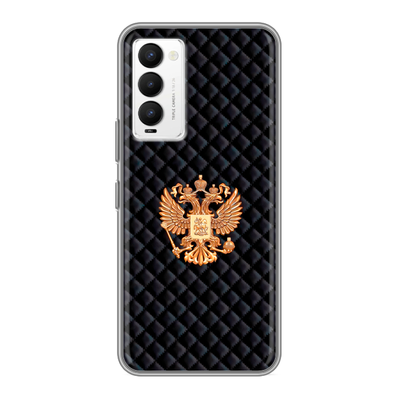 Силиконовый противоударный чехол на Tecno Camon 18 с принтом Герб России принт Силиконовый противоударный чехол на Tecno Camon 18 с принтом Герб России принт